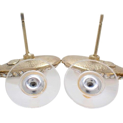 Cocomark Rhinestone Cross Earrings in Metal (GP) with Faux Pearl