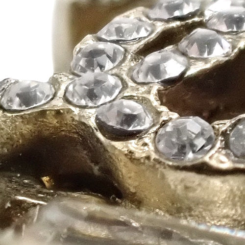 Cocomark Rhinestone Cross Earrings in Metal (GP) with Faux Pearl