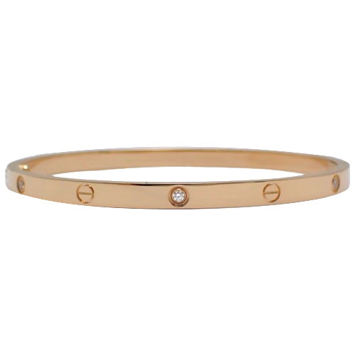 LOVE Bracelet, Small Diamond, 18K Pink Gold, PG