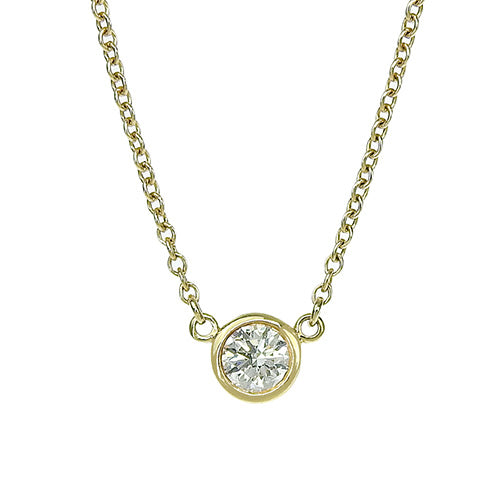By the Yard Single Diamond Pendant D0.19 K18 Yellow Gold YG