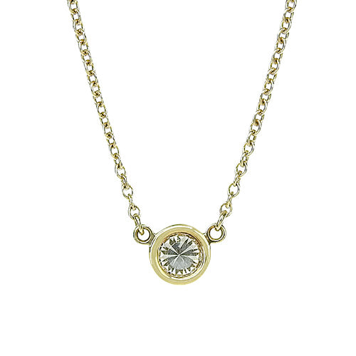 By the Yard Single Diamond Pendant D0.19 K18 Yellow Gold YG