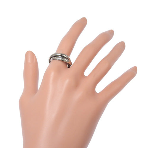 Trinity Ring Ceramic Classic Model K18 White Gold WG Ceramic