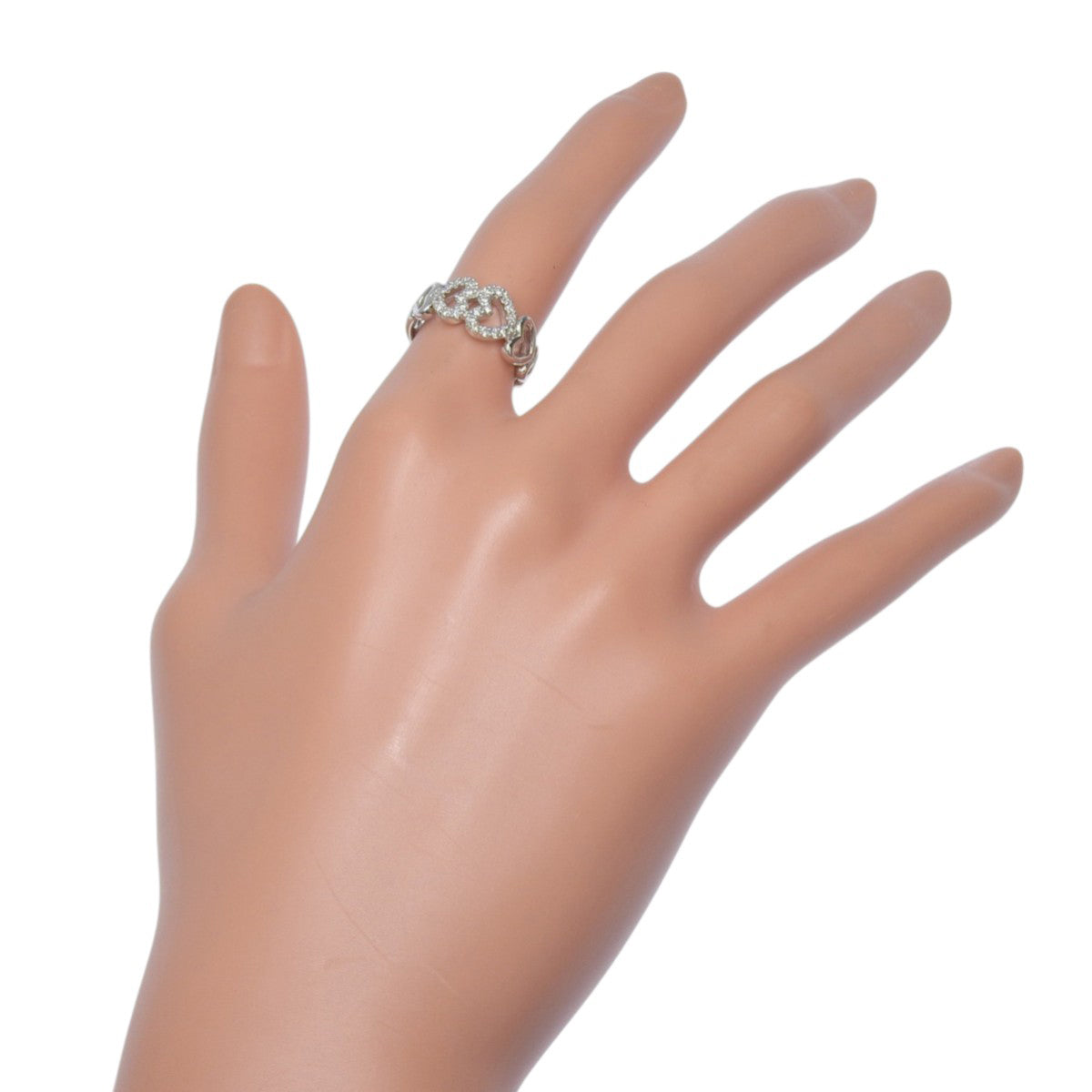 Heart Ring with Diamonds D0.26 K18 White Gold WG