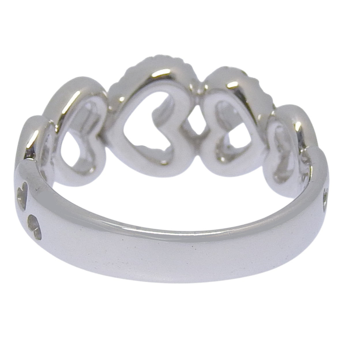 Heart Ring with Diamonds D0.26 K18 White Gold WG