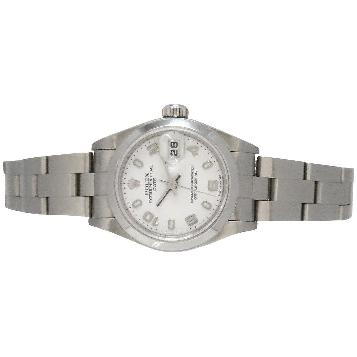 オイスターパーペチュアル デイト 79160 SS K番 ホワイト 自動巻き レディース