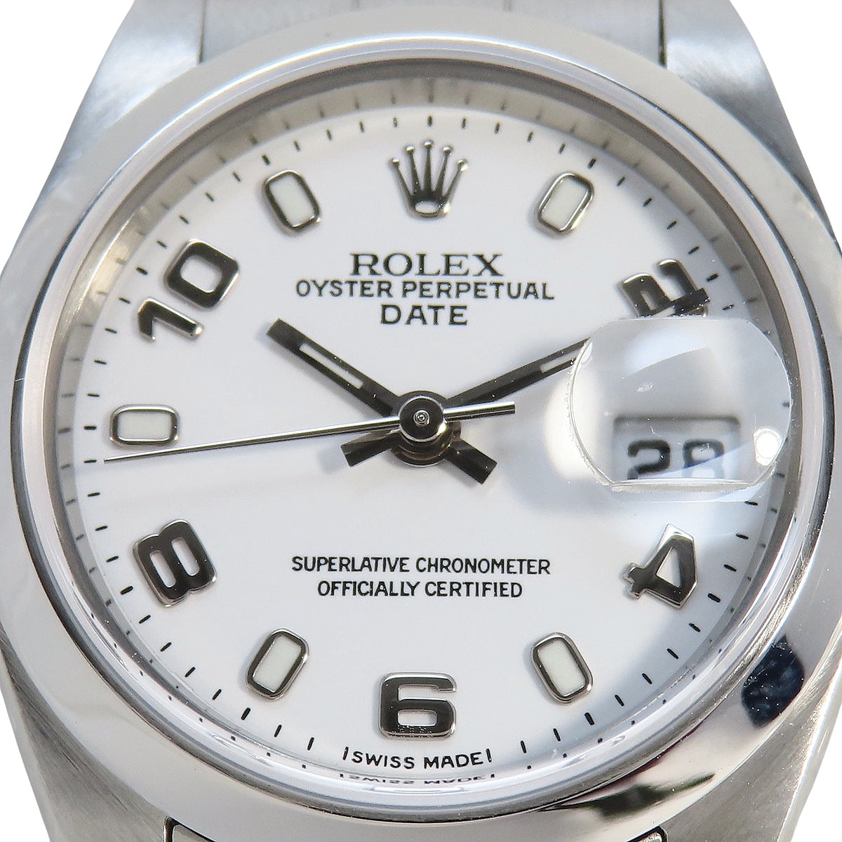 オイスターパーペチュアル デイト 79160 SS K番 ホワイト 自動巻き レディース