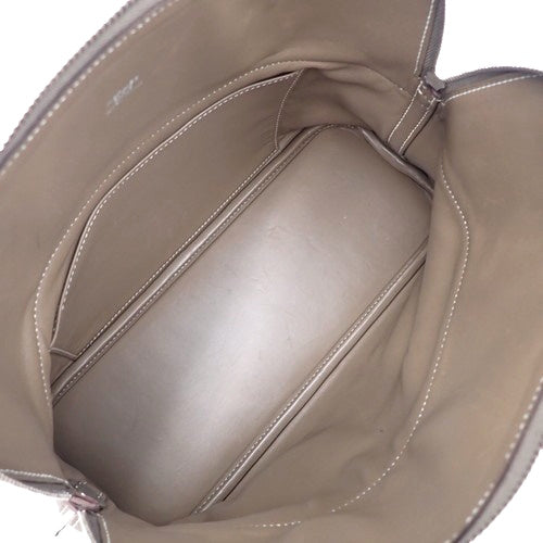 Bolide 31 Taurillon Clemence 皮革表带,钯金配件,Etoupe/Etoupe,一枚邮票