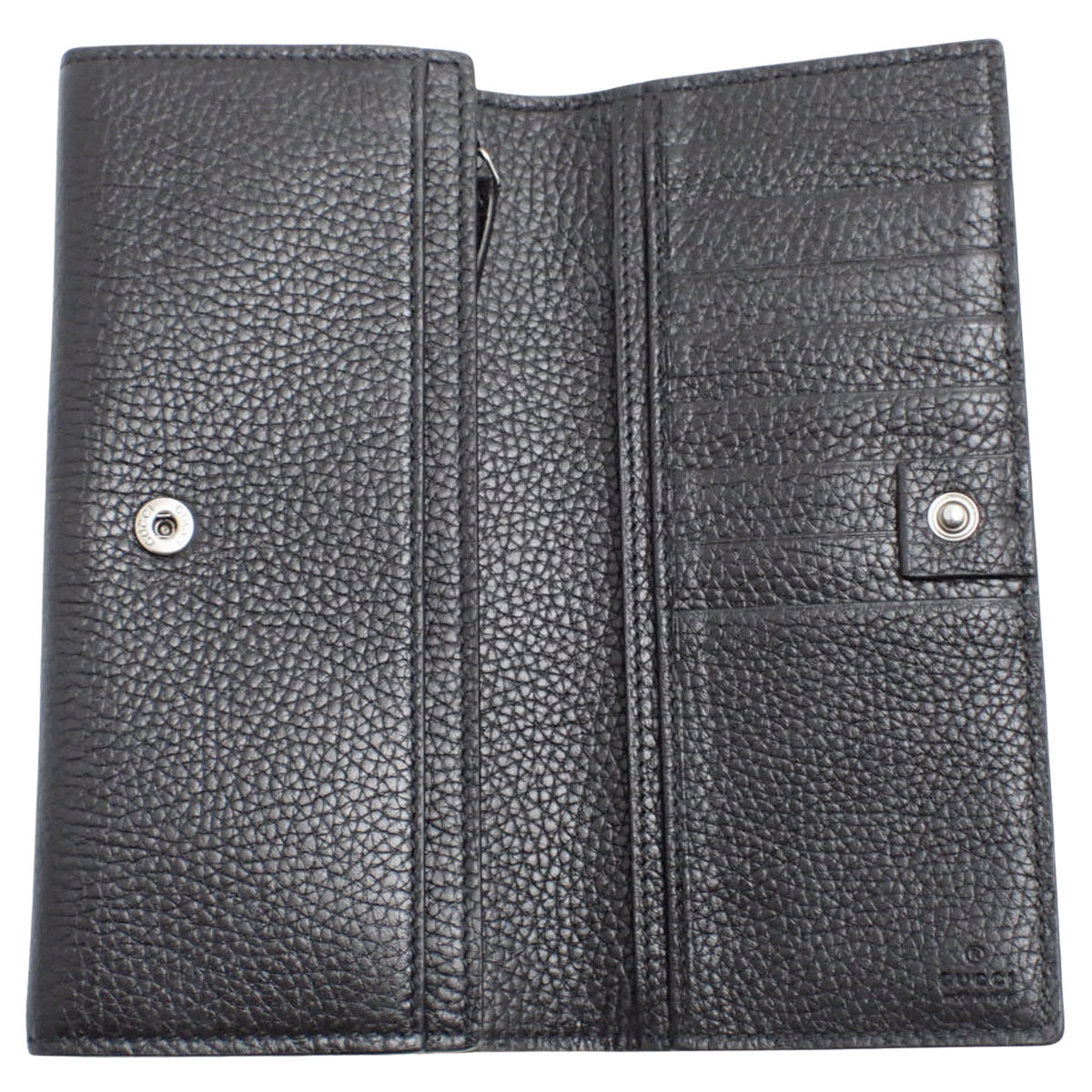 黑色皮革双折长款钱包 481727