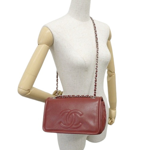 Coco Mark Chain Shoulder Bag in Caviar Skin