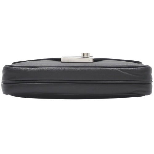 Wフェイス ショルダーバッグ レザー ブラック 肩掛け 斜め掛け ダブルフェイス