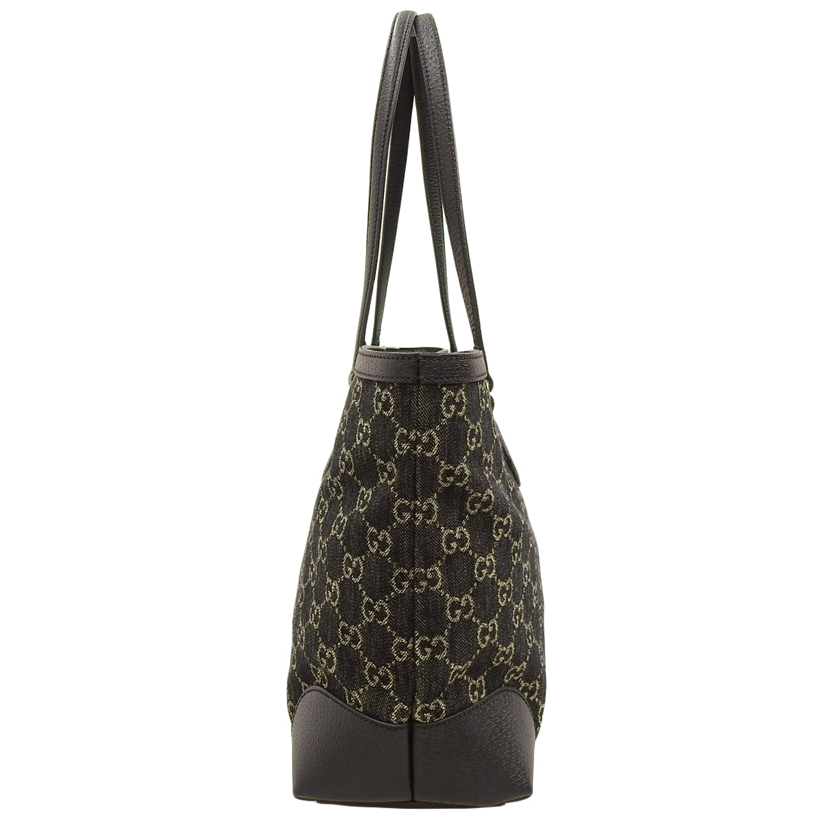 GG Denim Medium Tote, GG Denim, Black, Beige, 631685, Shoulder Bag, Tote Bag