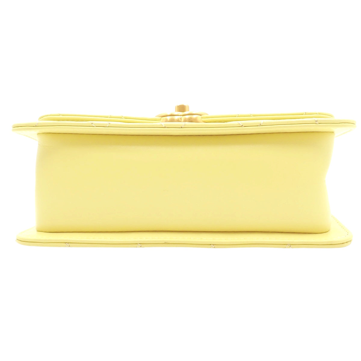 Matelasse Coco Mark Chain Shoulder Bag, Leather, Yellow