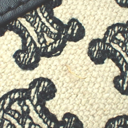 Classic Triomphe Bag in Leather and Embroidered Canvas