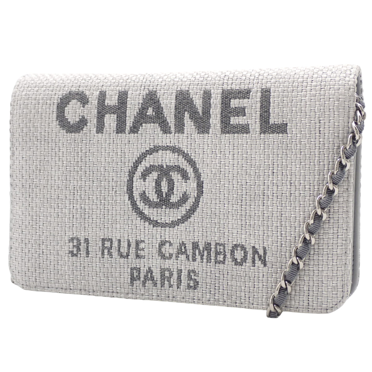 D'Ville 2-Way Mini Bag, Canvas & Leather, Light Gray