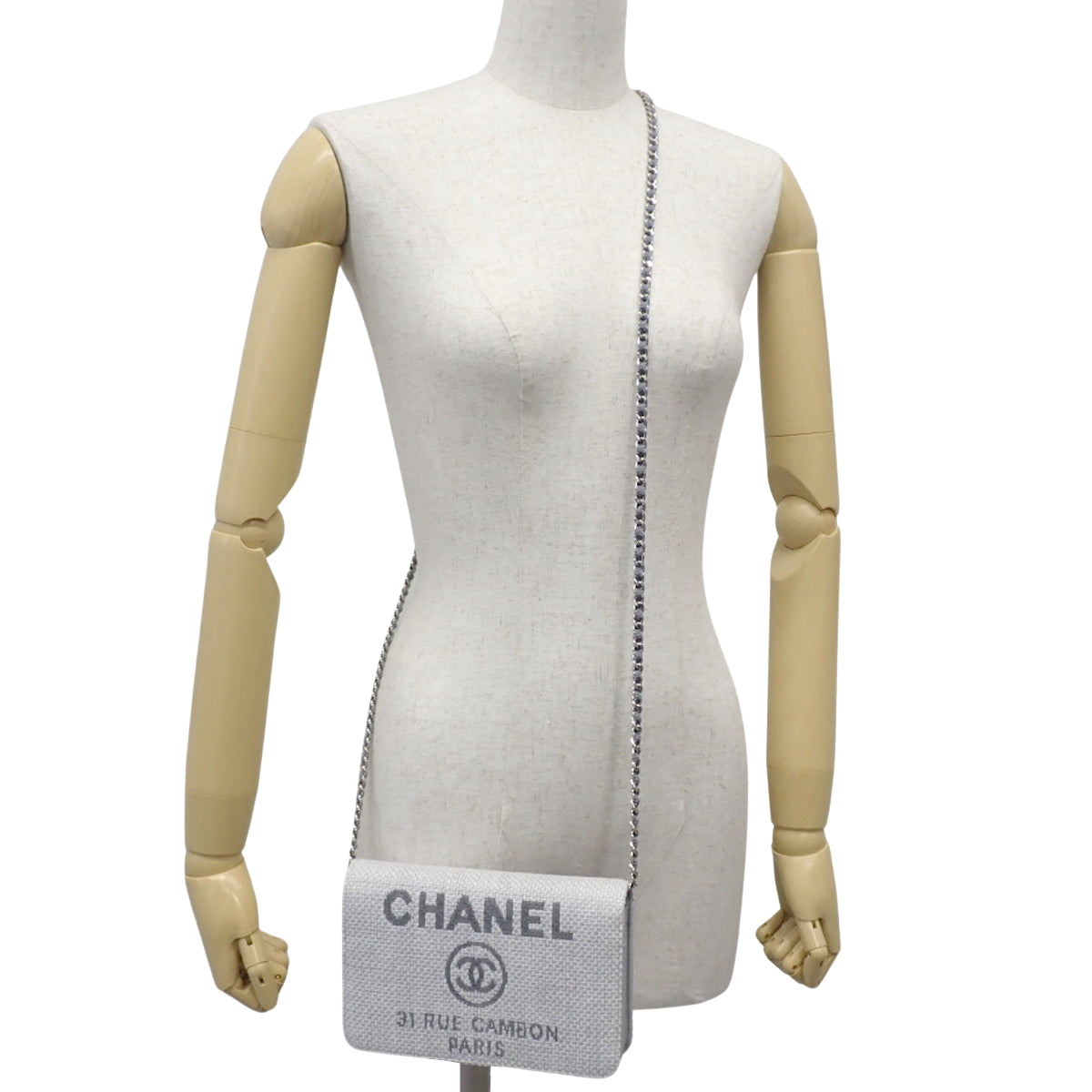 多维尔 2WAY 迷你包 帆布 皮革 浅灰色