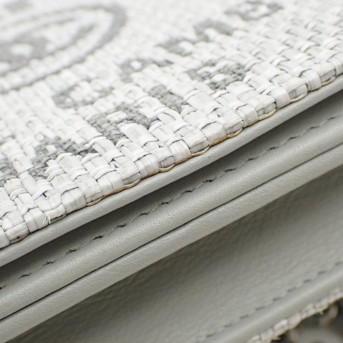 D'Ville 2-Way Mini Bag, Canvas & Leather, Light Gray