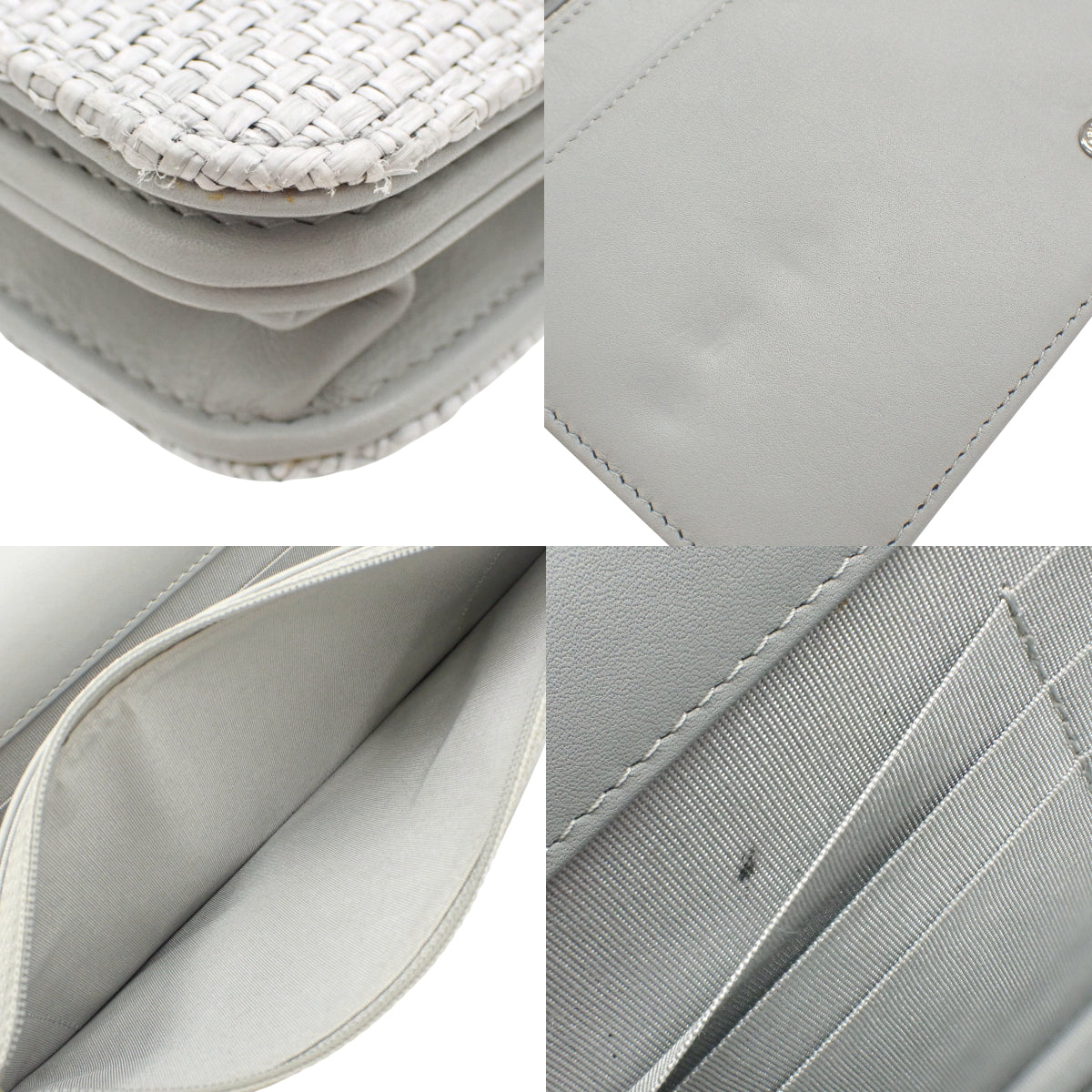 D'Ville 2-Way Mini Bag, Canvas & Leather, Light Gray