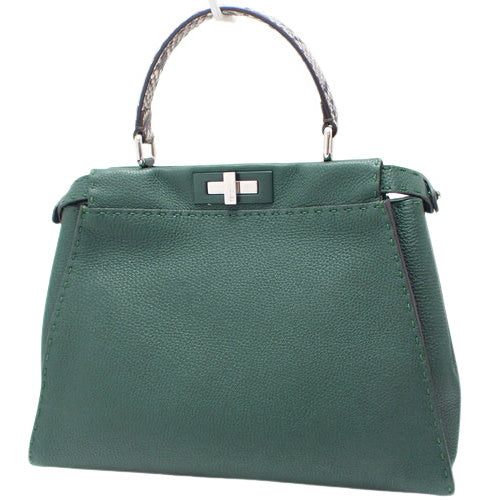 Selleria Peekaboo Regular Shoulder Bag in Leather and Python, 8BN290
