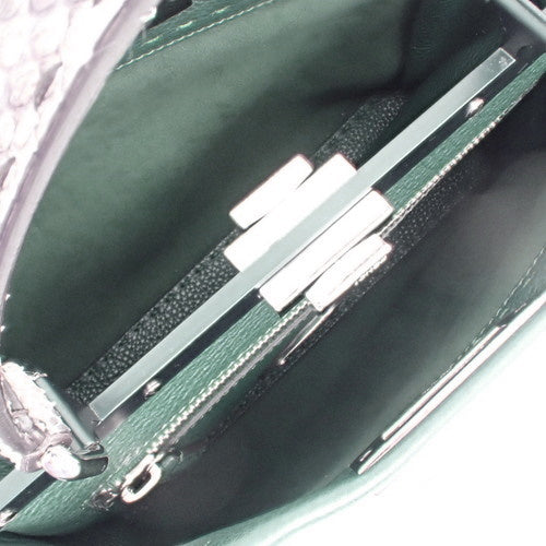 Selleria Peekaboo Regular Shoulder Bag in Leather and Python, 8BN290