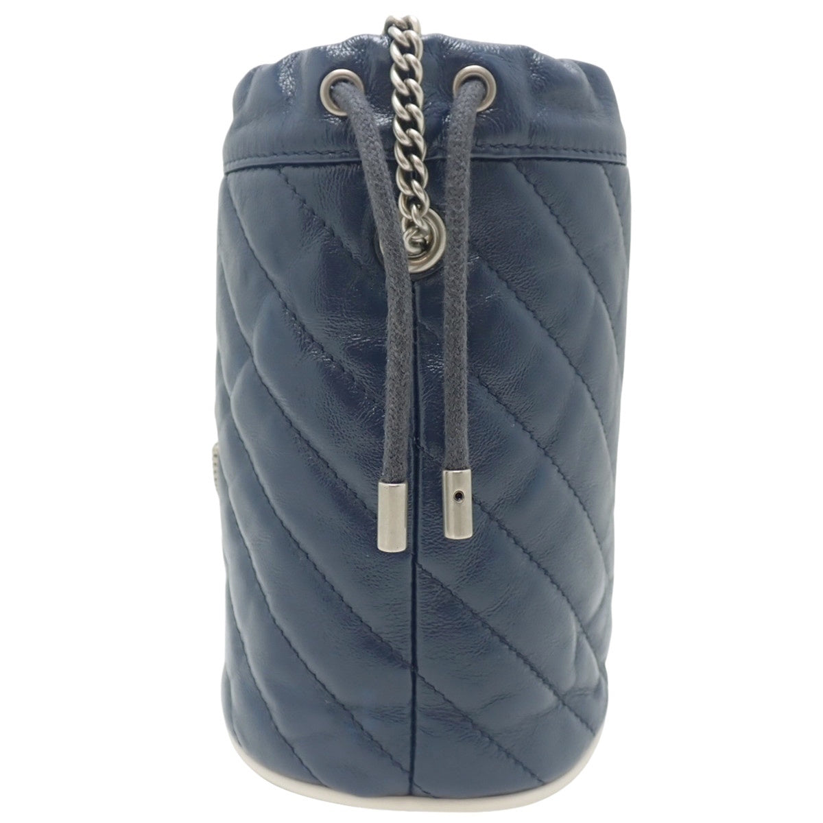 GGマーモント ミニバケットバッグ レザー ネイビー 573817