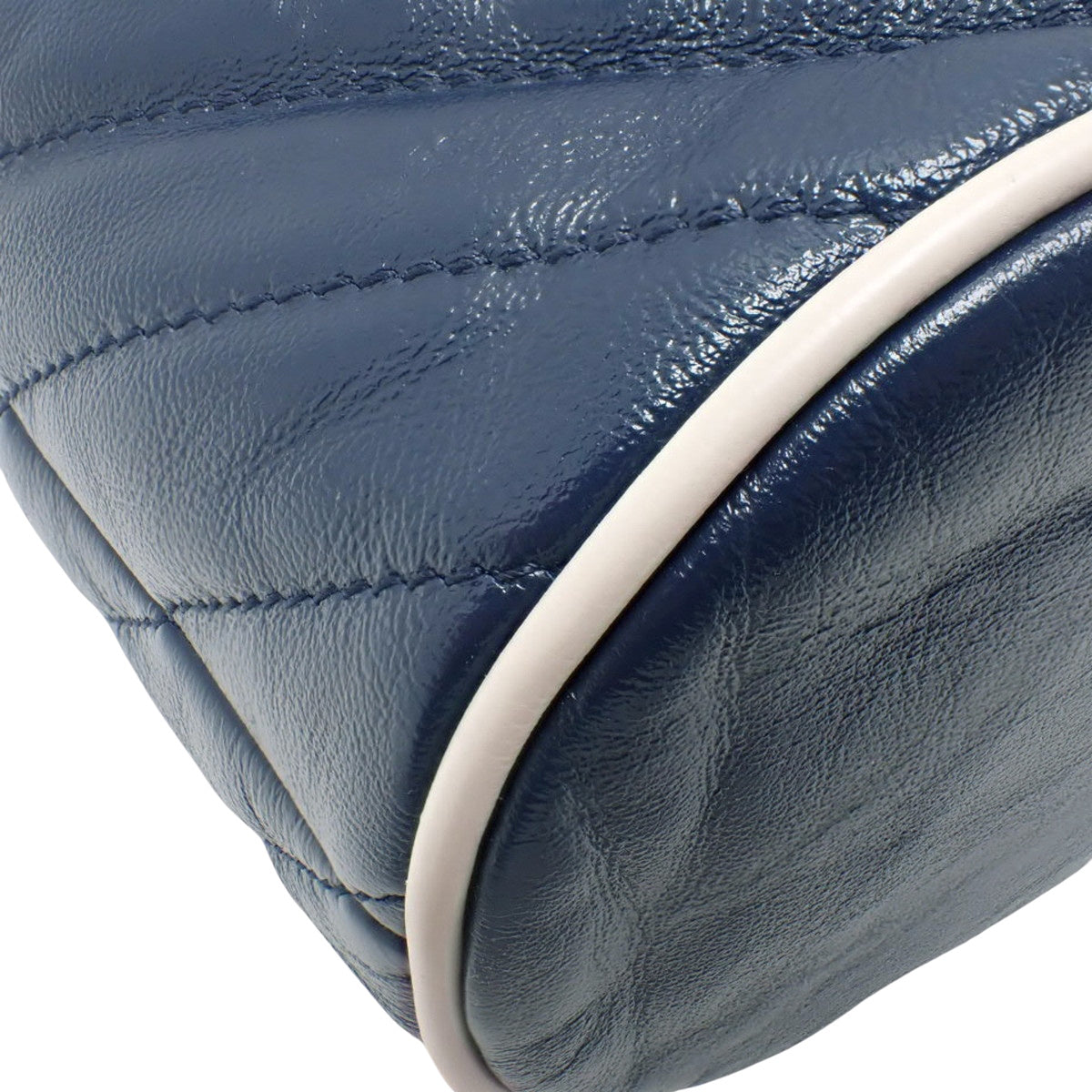 GG Marmont 迷你水桶包,海军蓝皮革款 573817