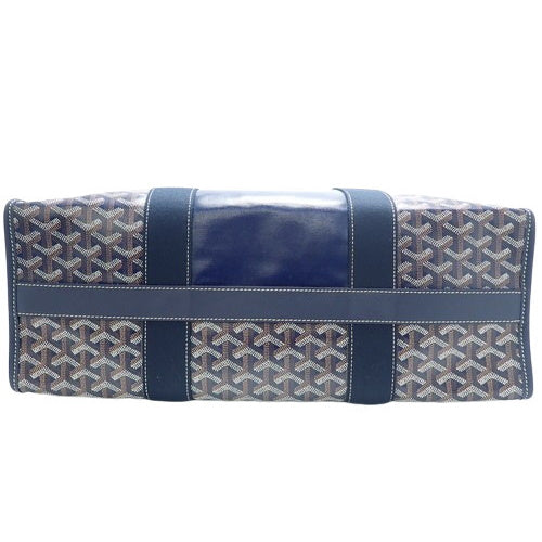 Villette MM Tote Bag in PVC-Coated Canvas, Leather, and Goyardine Canvas, Navy Blue