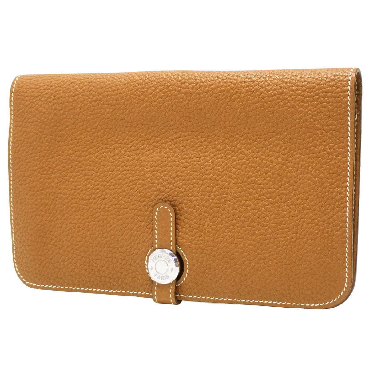 多贡双色手拿包,Taurillon Clemence皮革,金色和银色五金件,□I刻印。