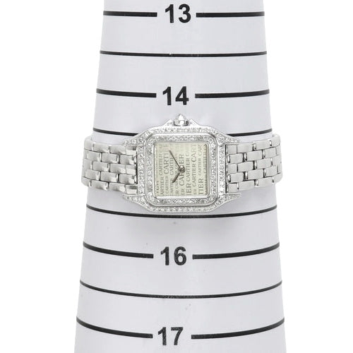 Panthere SM 白金石英白色双钻表圈