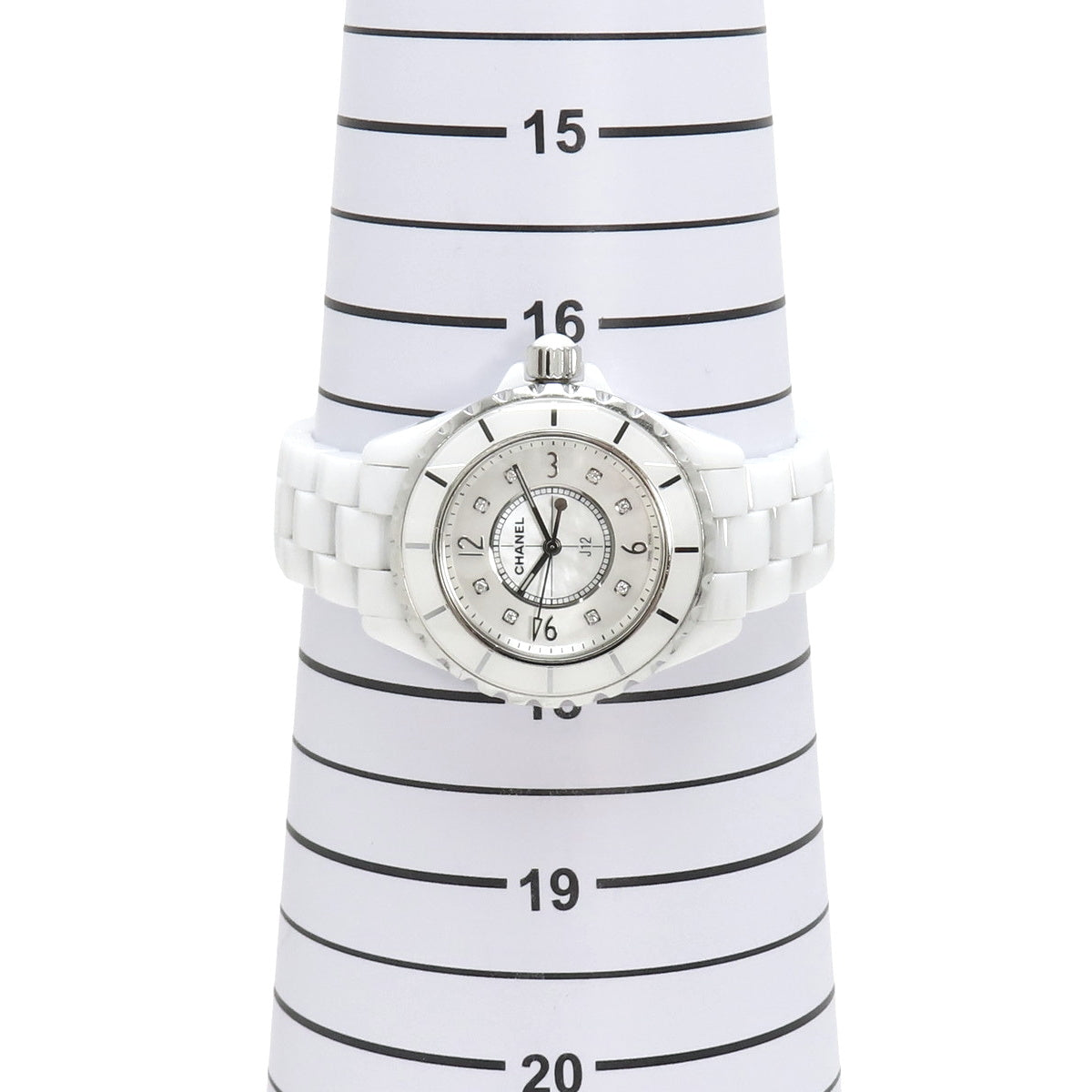 【保証書付】 H2422 J12 33MM CE クオーツ ホワイト 8PD