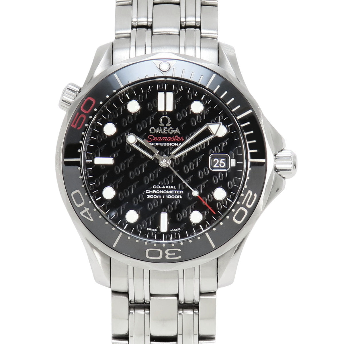 212.30.41.20.01.005 海马系列 潜水300米腕表 不锈钢 自动上链 黑色 007 50周年纪念款