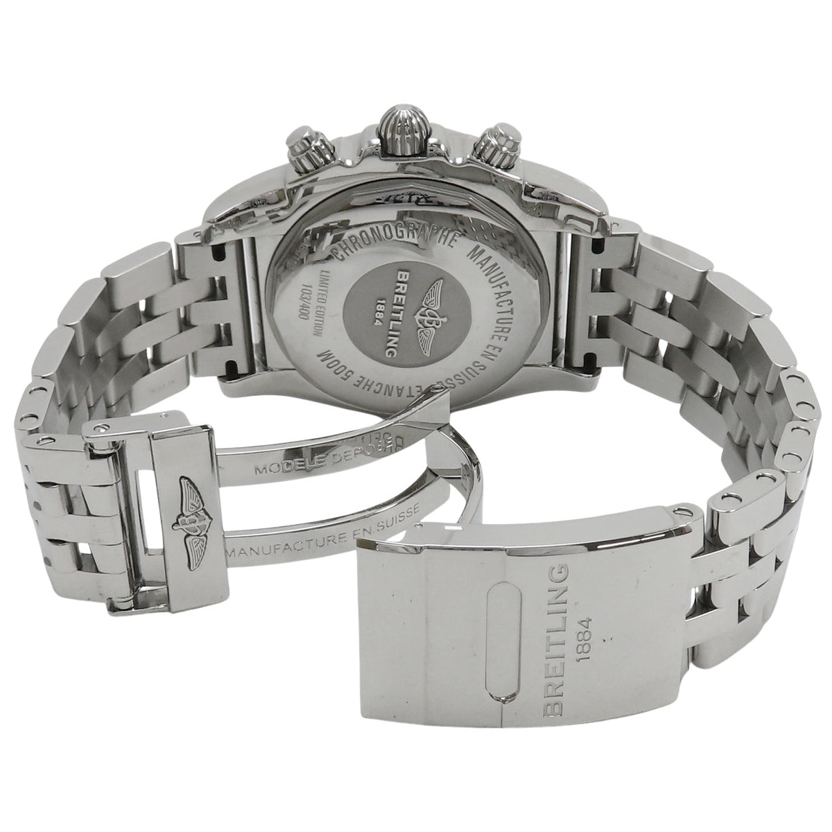 【附保修卡】AB0110 Chronomat 44 不锈钢 SS 自动上链 蓝色贝壳表盘