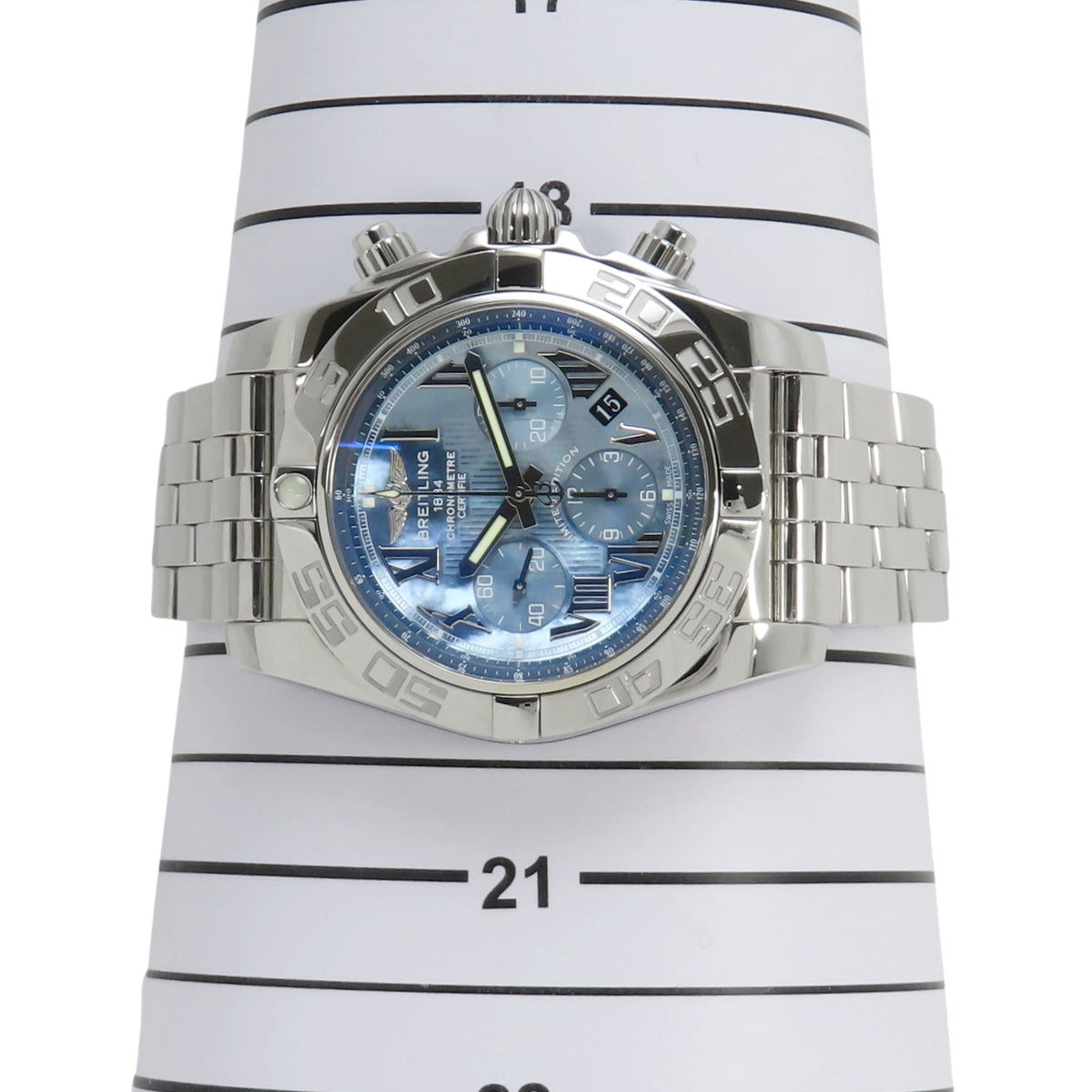 【附保修卡】AB0110 Chronomat 44 不锈钢 SS 自动上链 蓝色贝壳表盘