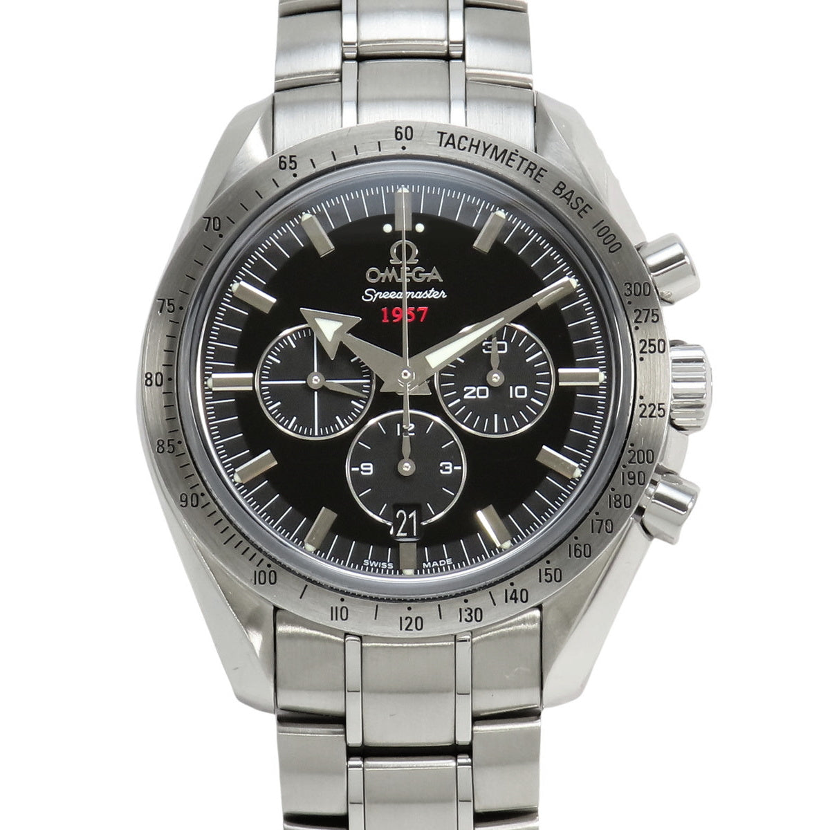 321.10.42.50.01.001 超霸系列 宽箭头 不锈钢 自动上链 黑色