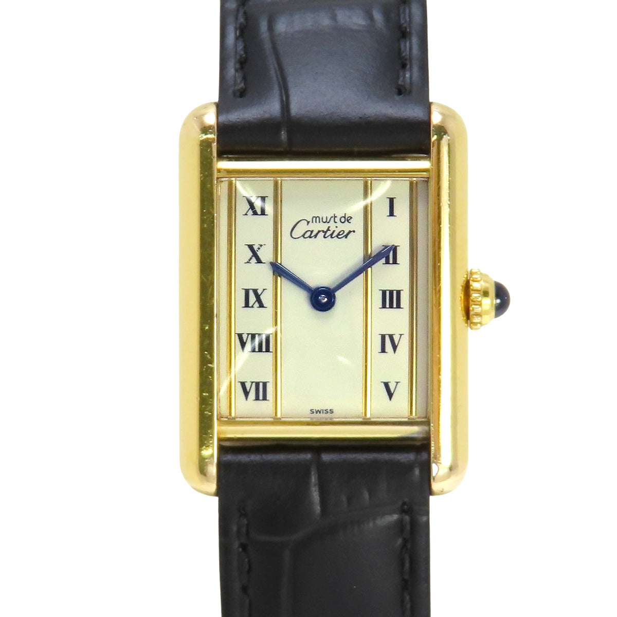W1003053 Mast Tank SM Vermeil GP/Leather Quartz Off-White