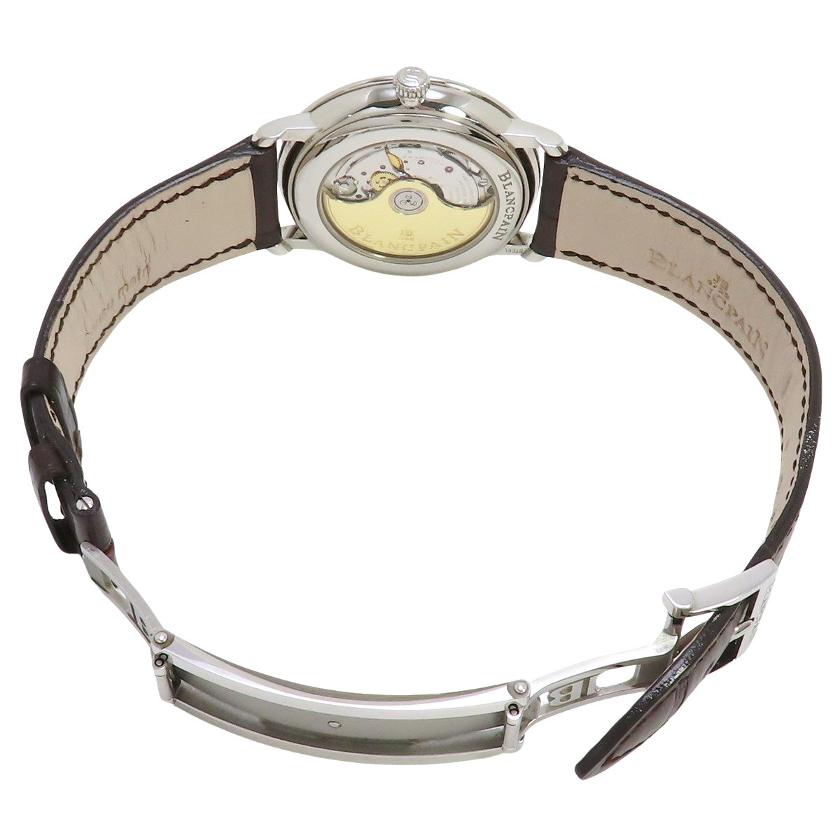 6224-1127-55B Villele Ultra Slim Stainless Steel/Leather Automatic White