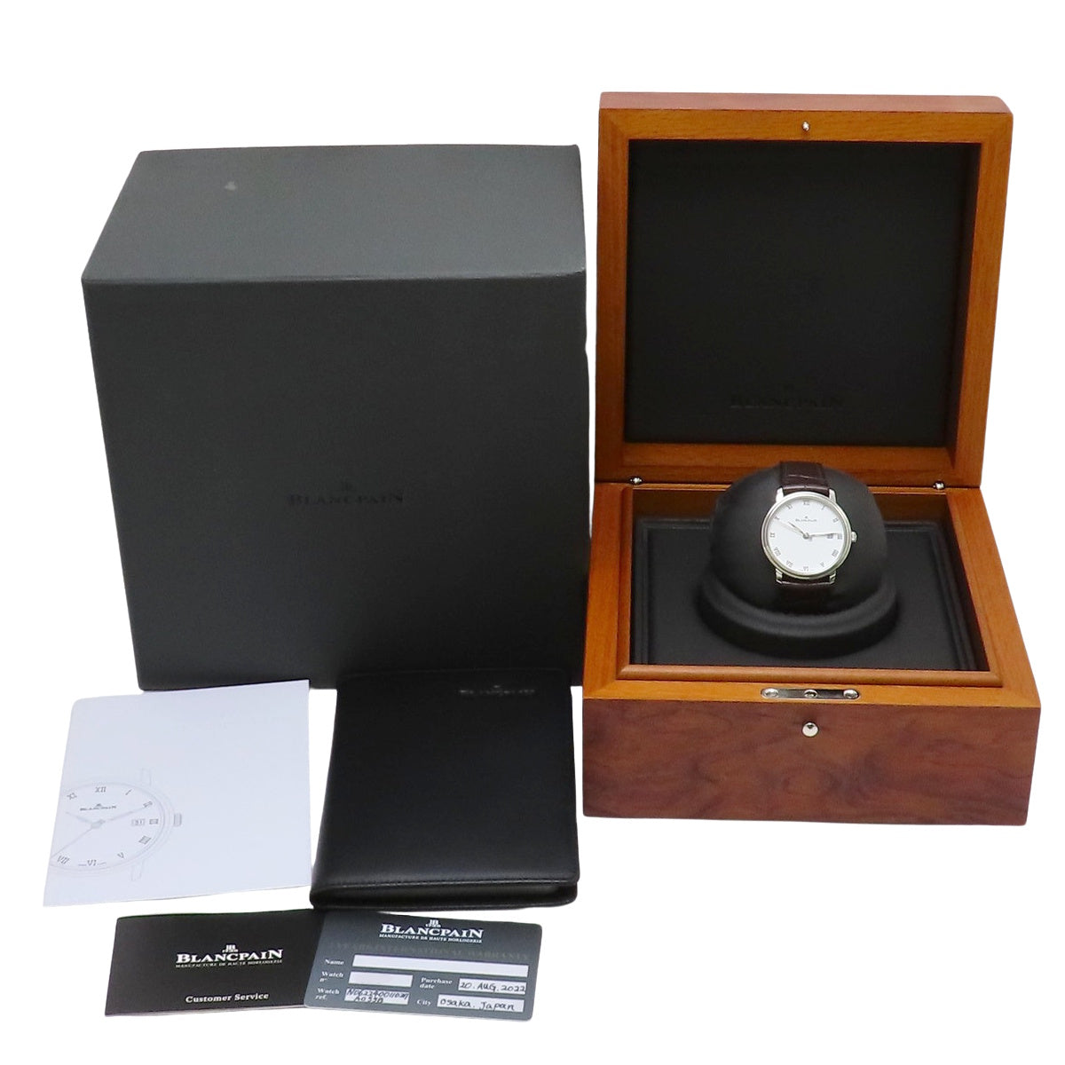 6224-1127-55B Villele Ultra Slim Stainless Steel/Leather Automatic White