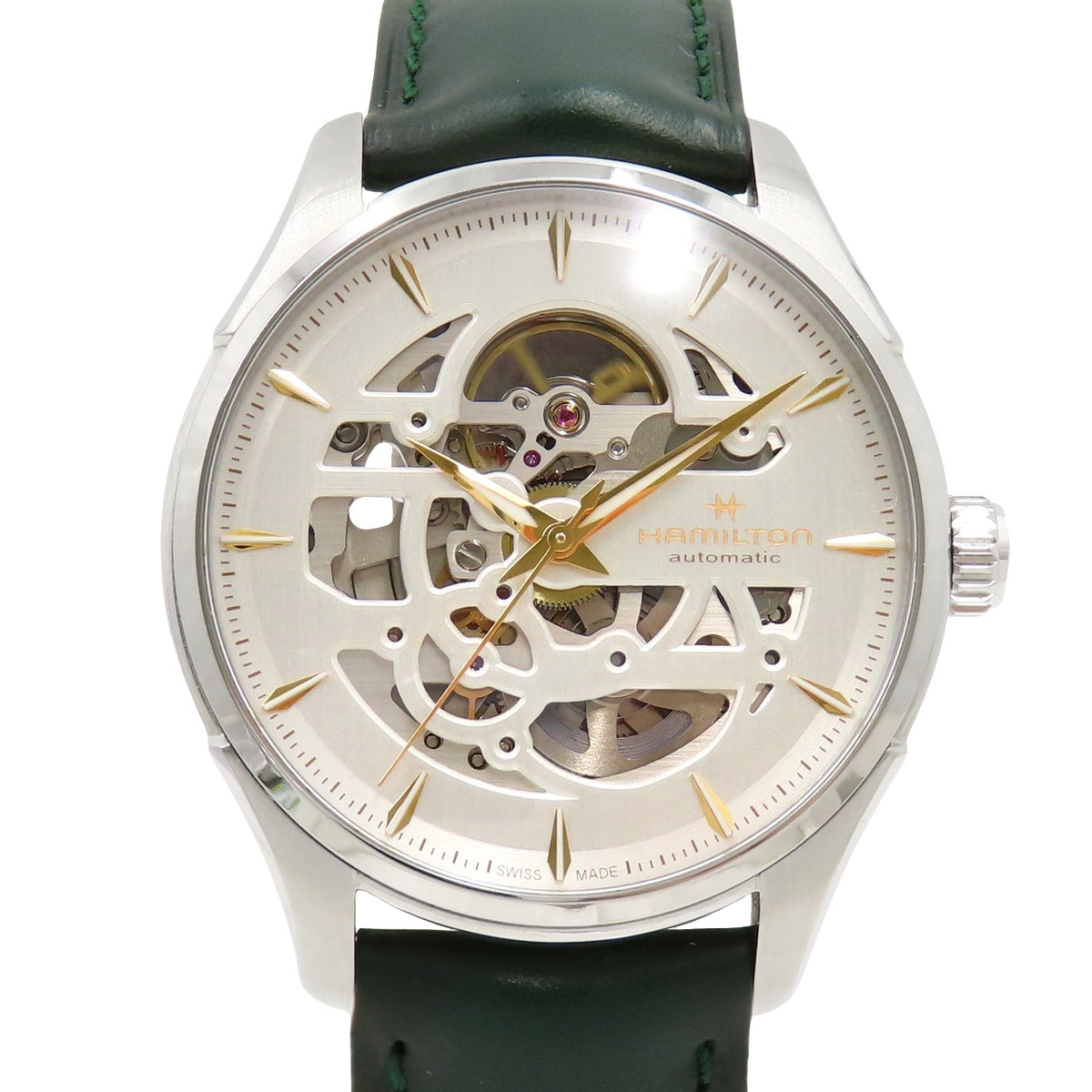 H42.535.810 爵士大师 不锈钢/皮革 自动上链 白色