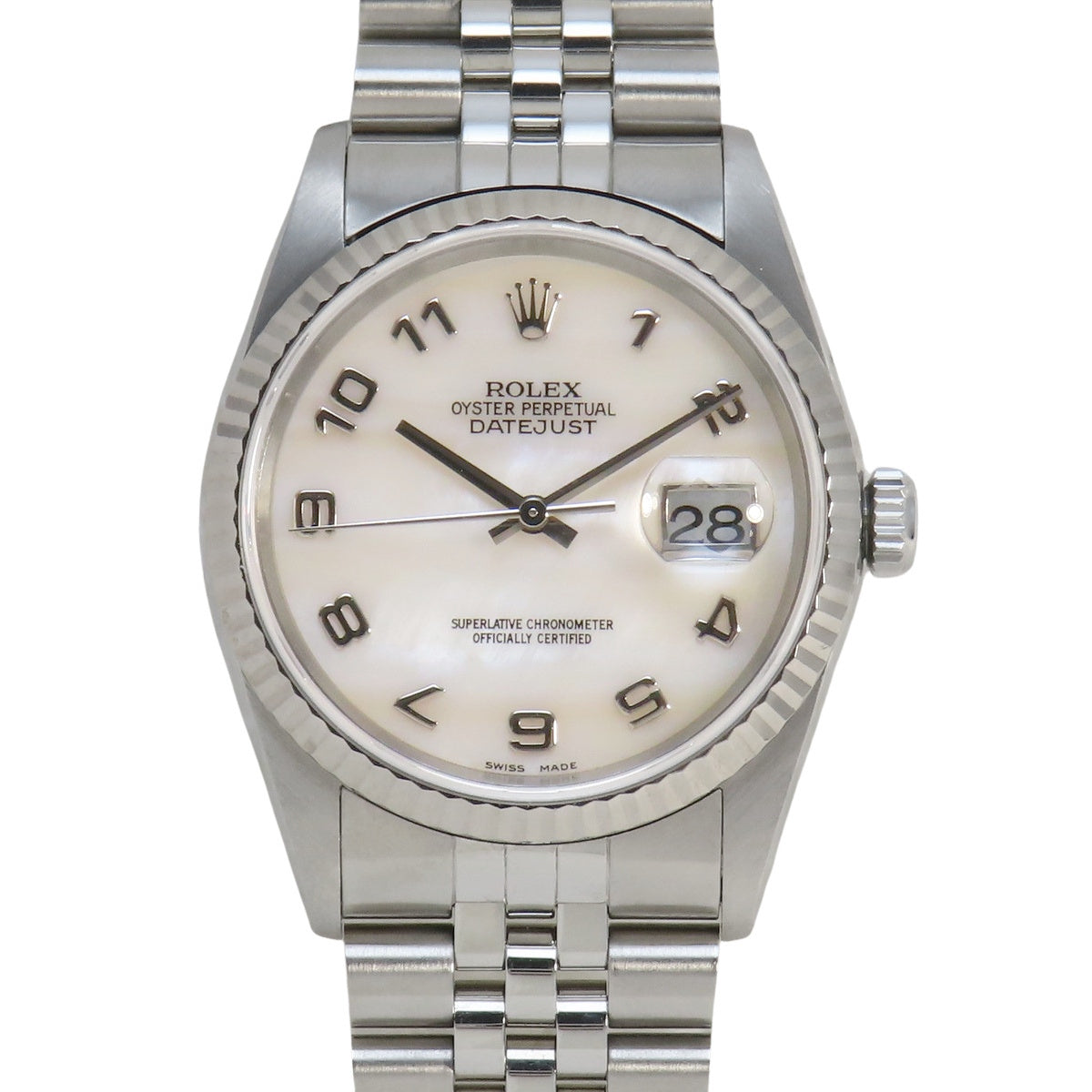 デイトジャスト 16234NA WG/SS T番 ピンクシェル文字盤 自動巻き メンズ