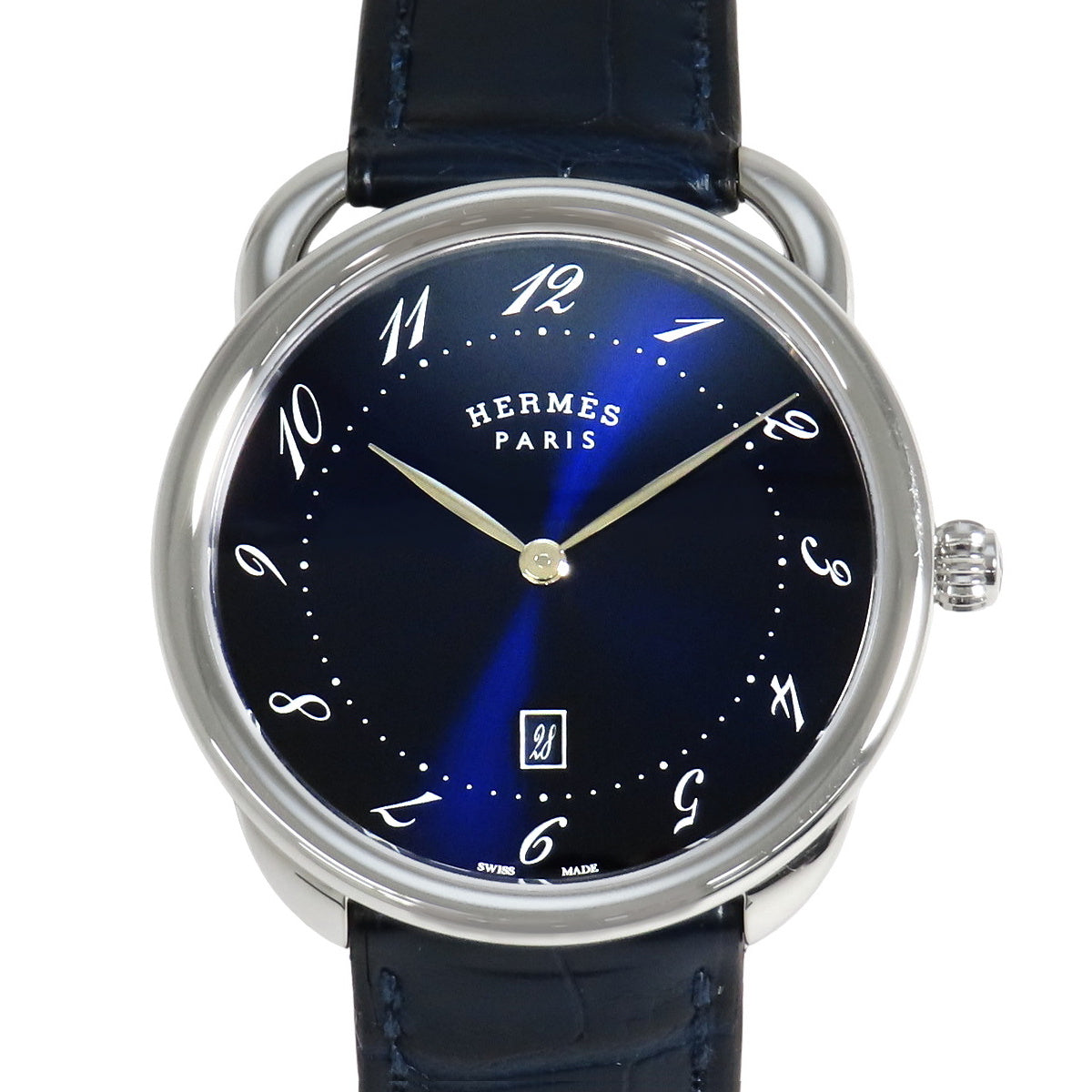 AR7Q.810 Arceau GM 皮革/精钢 石英 蓝色