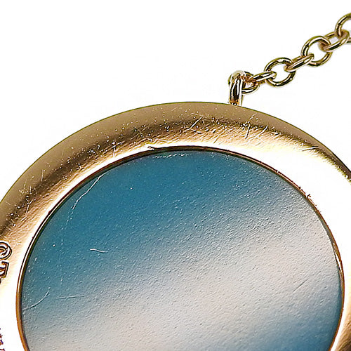 Two Circle Necklace Turquoise/Diamond K18 Pink Gold PG