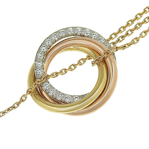 Trinity 钻石手链,18K 玫瑰金,PG,18K 黄金,YG,18K 白金,WG