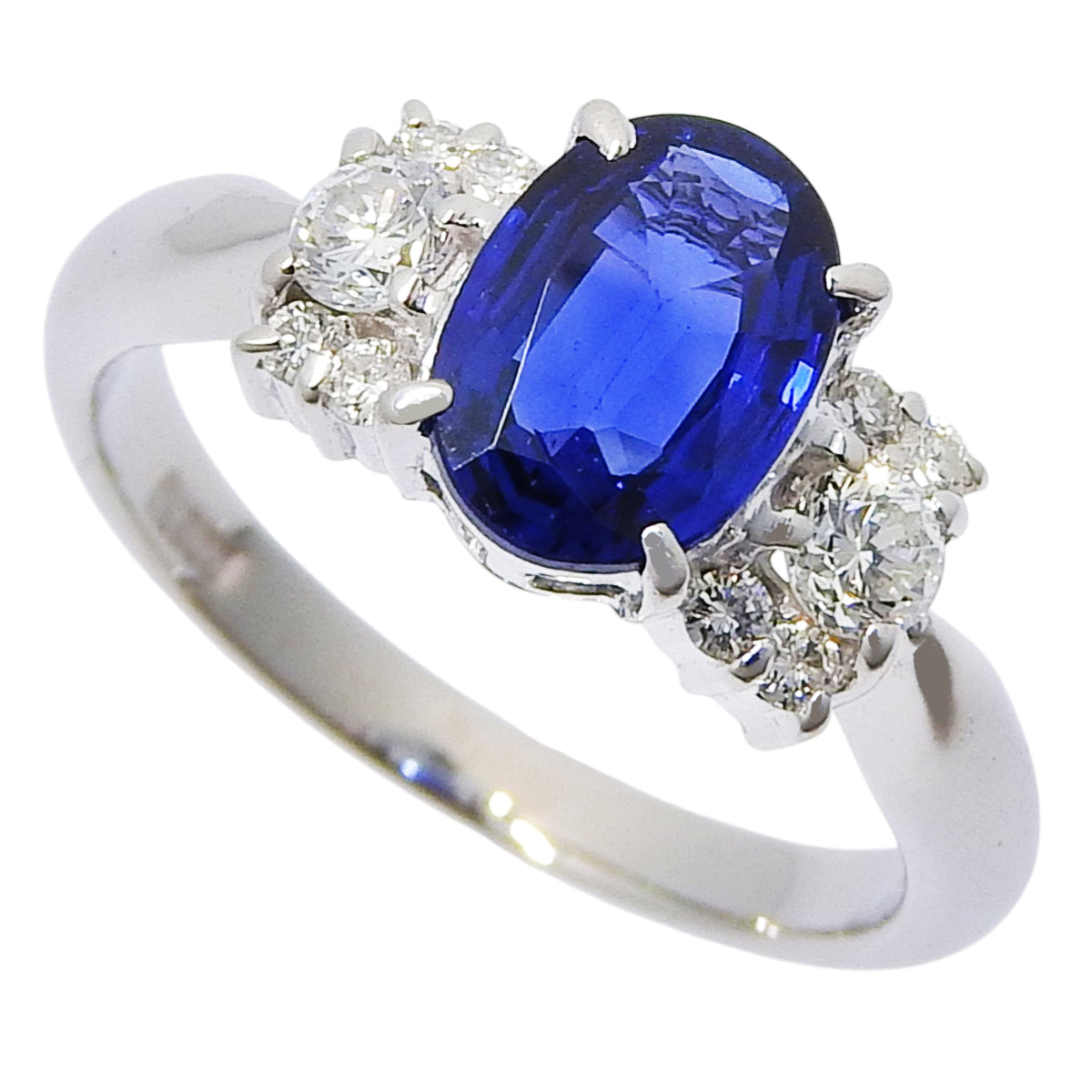 Sapphire and Diamond Ring S1.19/D0.29 Pt900 Platinum