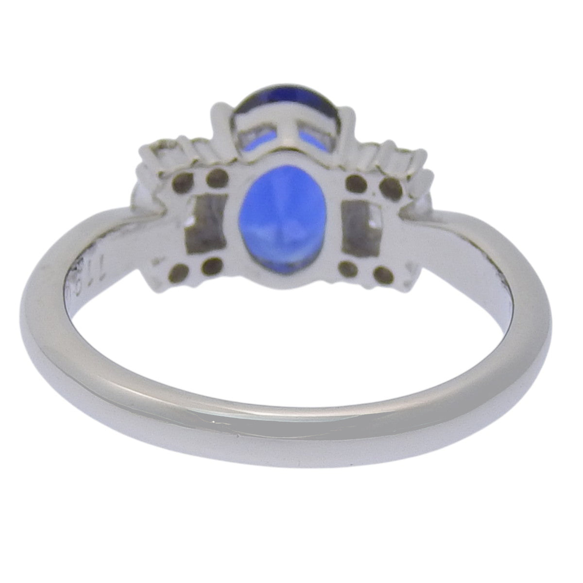 Sapphire and Diamond Ring S1.19/D0.29 Pt900 Platinum