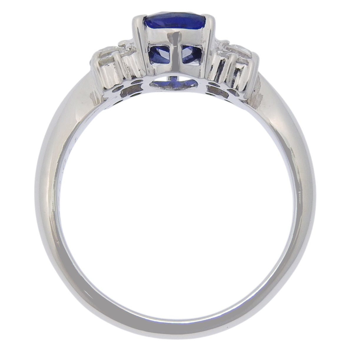 Sapphire and Diamond Ring S1.19/D0.29 Pt900 Platinum