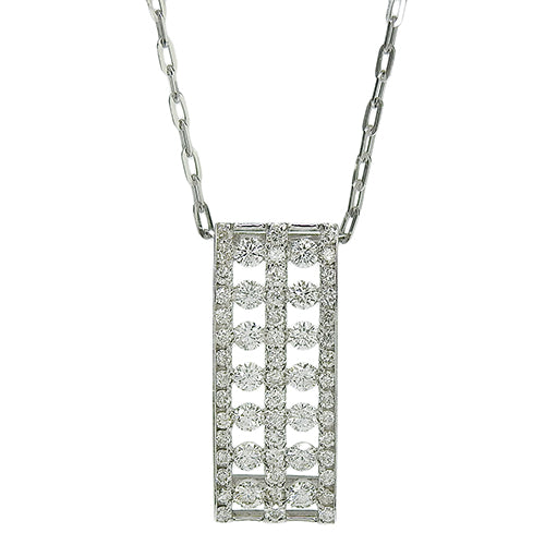 Diamond Square Necklace D0.93 K18 White Gold WG
