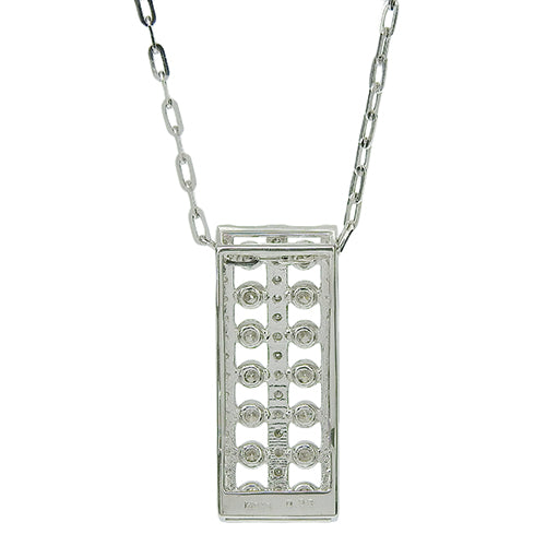 Diamond Square Necklace D0.93 K18 White Gold WG