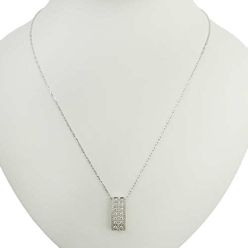 ダイヤモンド スクエア ネックレス D0.93 K18 ホワイトゴールド WG