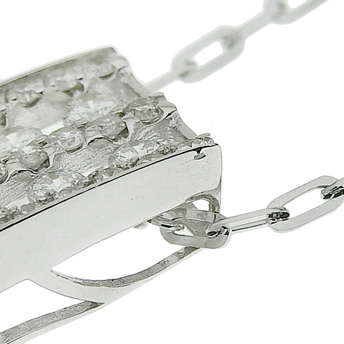 Diamond Square Necklace D0.93 K18 White Gold WG