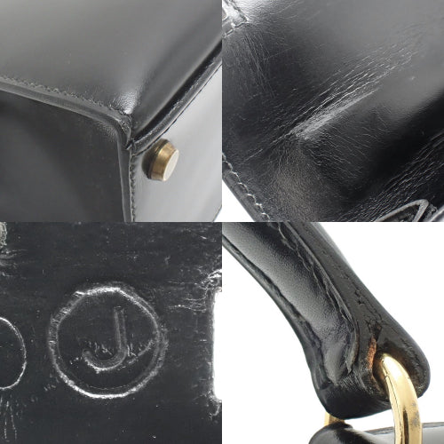 ケリー32 (外縫い) ボックスカーフ ブラック ゴールド金具 〇J刻印