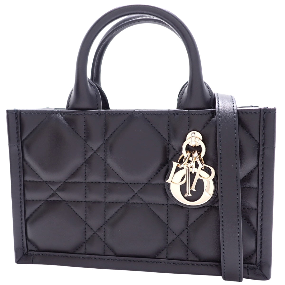 Macrocannage Book Tote Mini 小牛皮 黑色 S5573OWHP